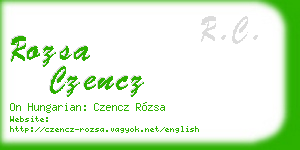 rozsa czencz business card