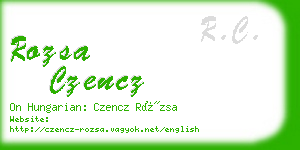 rozsa czencz business card